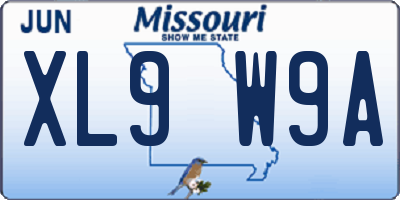MO license plate XL9W9A