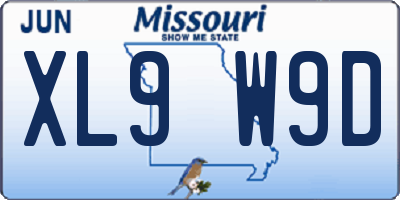 MO license plate XL9W9D