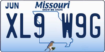 MO license plate XL9W9G
