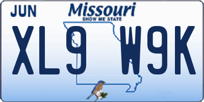 MO license plate XL9W9K