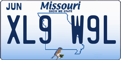 MO license plate XL9W9L