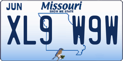 MO license plate XL9W9W
