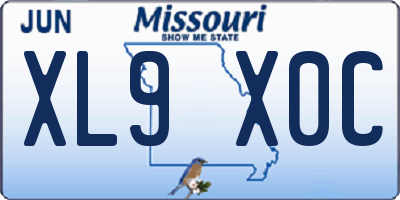 MO license plate XL9X0C