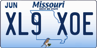 MO license plate XL9X0E