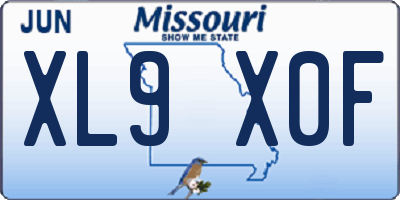 MO license plate XL9X0F