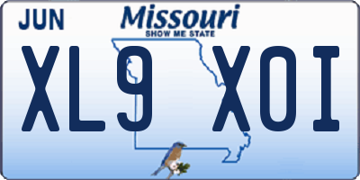 MO license plate XL9X0I