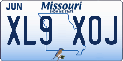 MO license plate XL9X0J