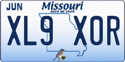 MO license plate XL9X0R