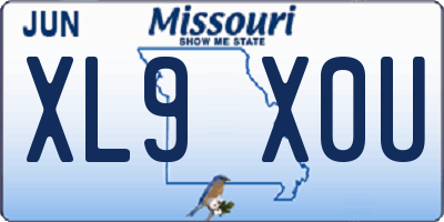 MO license plate XL9X0U
