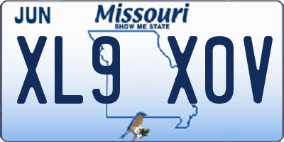 MO license plate XL9X0V