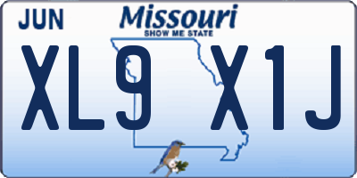 MO license plate XL9X1J