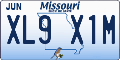 MO license plate XL9X1M