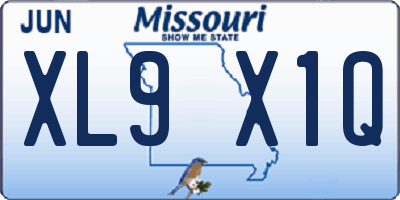 MO license plate XL9X1Q