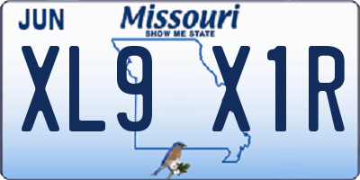 MO license plate XL9X1R