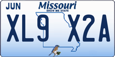 MO license plate XL9X2A