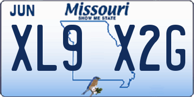 MO license plate XL9X2G