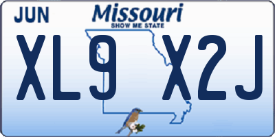 MO license plate XL9X2J