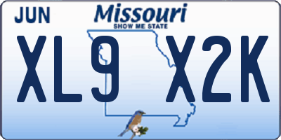 MO license plate XL9X2K
