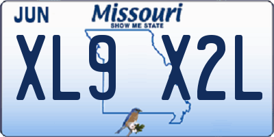 MO license plate XL9X2L