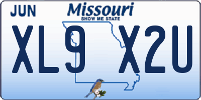 MO license plate XL9X2U