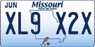 MO license plate XL9X2X