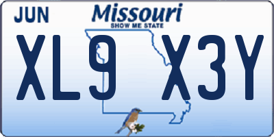 MO license plate XL9X3Y
