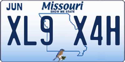 MO license plate XL9X4H