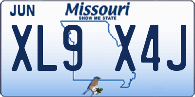 MO license plate XL9X4J