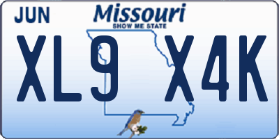 MO license plate XL9X4K