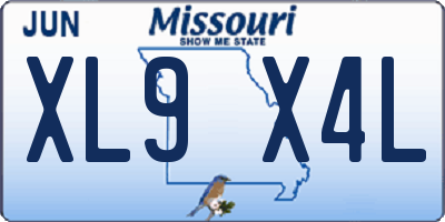 MO license plate XL9X4L
