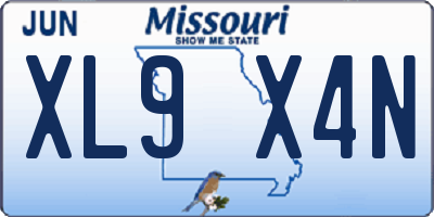 MO license plate XL9X4N