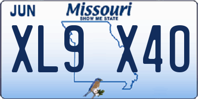 MO license plate XL9X4O