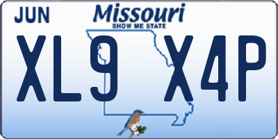 MO license plate XL9X4P