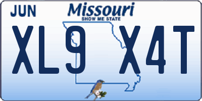 MO license plate XL9X4T