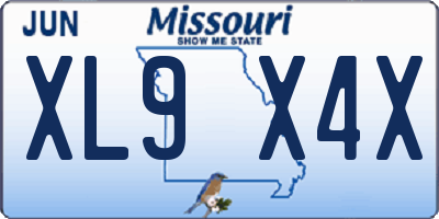 MO license plate XL9X4X