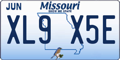 MO license plate XL9X5E