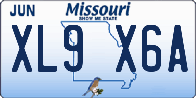 MO license plate XL9X6A