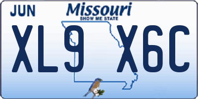 MO license plate XL9X6C