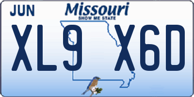 MO license plate XL9X6D