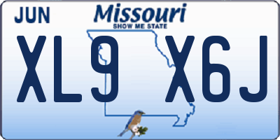 MO license plate XL9X6J