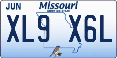 MO license plate XL9X6L