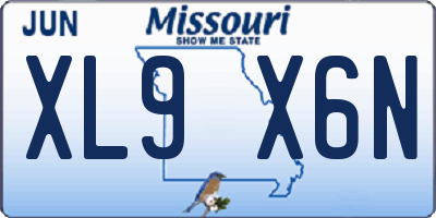 MO license plate XL9X6N