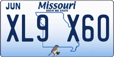 MO license plate XL9X6O
