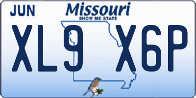 MO license plate XL9X6P
