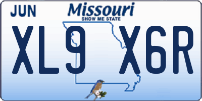 MO license plate XL9X6R