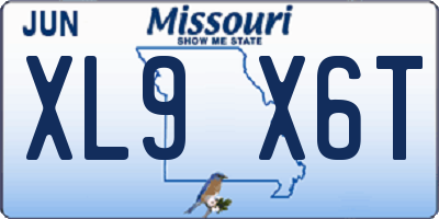 MO license plate XL9X6T
