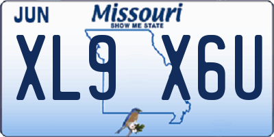 MO license plate XL9X6U