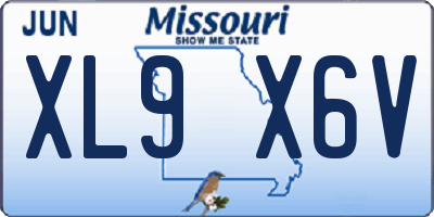 MO license plate XL9X6V