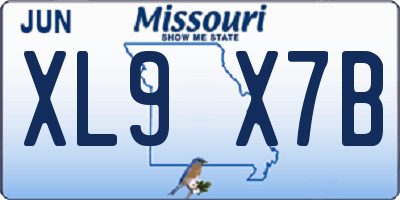MO license plate XL9X7B