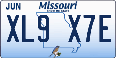 MO license plate XL9X7E